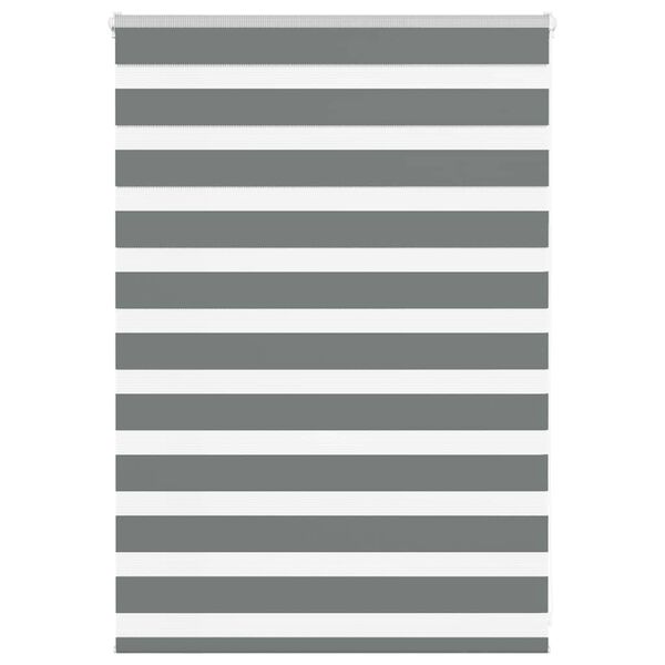 vidaXL Zebra Gard&iacute;na D&ouml;kkgr&aacute;tt 105x100cm Efni Breidd 100,9cm P&oacute;l&yacute;ester