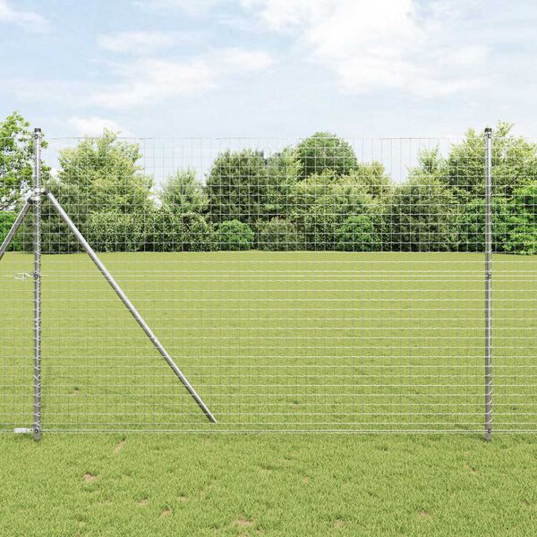 vidaXL Girðingarpóstur Annað 26 pcs Grár 3,2 x 3,2 x 200 cm Stál