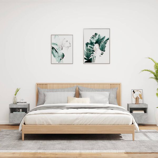 vidaXL Sj&oacute;nvarpssk&aacute;par me&eth; LED lj&oacute;sum 2 stk. Steypugr&aacute;r 40x30x40 cm