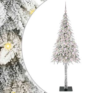 vidaXL J&oacute;latr&eacute; me&eth; 300 LED me&eth; standi Hv&iacute;tt 210 cm PE og St&aacute;l
