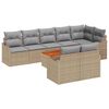 vidaXL Gar&eth;s&oacute;fa sett me&eth; geymslu 9 pcs Beige og lj&oacute;sgr&aacute;r p&oacute;l&yacute;rattan