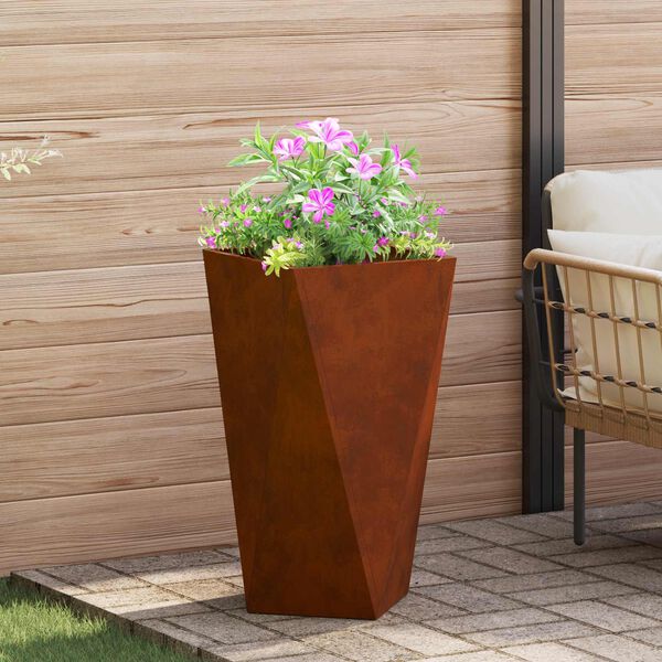 vidaXL Pl&ouml;ntuker 2 pcs Rusty 40 x 40 x 75 cm Ve&eth;ra&eth; st&aacute;l