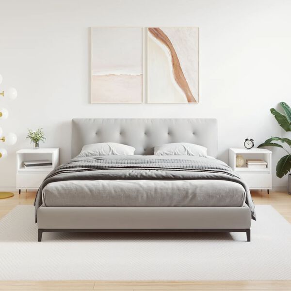 vidaXL Náttborð 2 stk. Hvít 40x35x50 cm Samsettur Viður