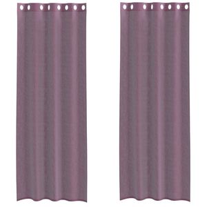 vidaXL Voile Gluggatj&ouml;ld me&eth; Grommets 2 stk Fj&oacute;lubl&aacute;r 140x260 cm