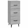 vidaXL Skenkur Gr&aacute;r Sonoma Eik 34,5x34x90 cm Samsettur Vi&eth;ur