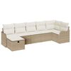 vidaXL Gar&eth;s&oacute;fa sett me&eth; p&uacute;&eth;i 7 pcs Drapplita&eth;ur Poly rattan