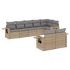 vidaXL 8 Hluta Gar&eth;s&oacute;fasett me&eth; Sessum Drappa&eth; P&oacute;l&yacute;rattan