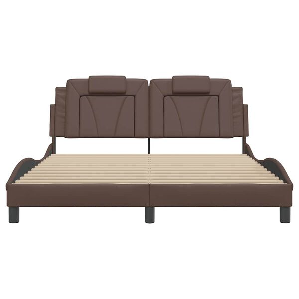 vidaXL R&uacute;mgrind Viana &aacute;n D&yacute;nu Br&uacute;nn 160x200 cm Gervile&eth;ur