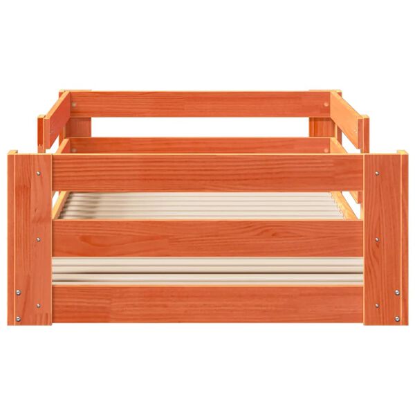 vidaXL R&uacute;mgrind &aacute;n D&yacute;nu Vaxbr&uacute;nn 90x200 cm Gegnheil Fura