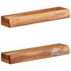 vidaXL Vegghillur 2 stk. 60x17x8 cm Gegnheill Akas&iacute;uvi&eth;ur