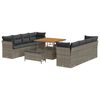 vidaXL Gar&eth;s&oacute;fa sett 11 pcs Gr&aacute;r p&oacute;l&yacute;rattan