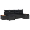 vidaXL Gar&eth;s&oacute;fa sett 6 pcs Svartur 55 x 62 x 69 cm Poly rattan