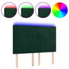 vidaXL LED h&ouml;fu&eth;gafl D&ouml;kkgr&aelig;nt 144x5x118/128 cm Flauel