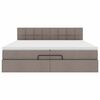 vidaXL Ottoman r&uacute;mgrind me&eth; d&yacute;num Taupe 200x200cm Efni