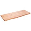 vidaXL Bor&eth;plata Lj&oacute;sbr&uacute;n 100x40x(2-4) cm Me&eth;h&ouml;ndlu&eth; Gegnheil Eik