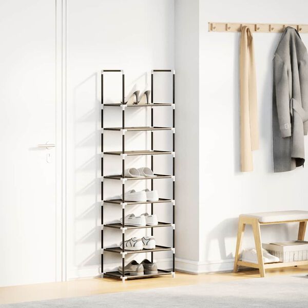 vidaXL skórekki 8-stiga svartur 44x28x145 cm óofinn dúkur