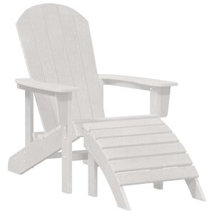 vidaXL Adirondack stóll Hvítt 74 x 82 x 92 cm HDPE