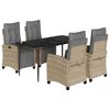 vidaXL 5 Hluta Gar&eth;bor&eth;sett me&eth; Sessum Drapplitu&eth; Blanda P&oacute;l&yacute;rattan