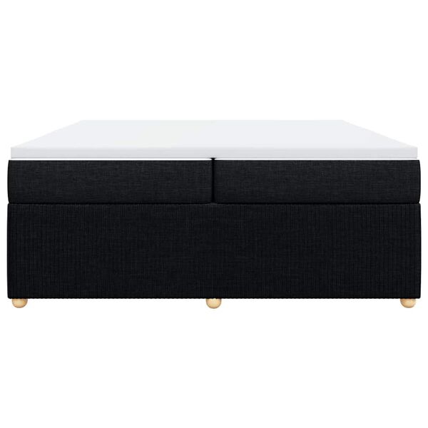 vidaXL H&oacute;lfa&eth; Springr&uacute;m me&eth; D&yacute;nu Svart 200x200 cm Efni