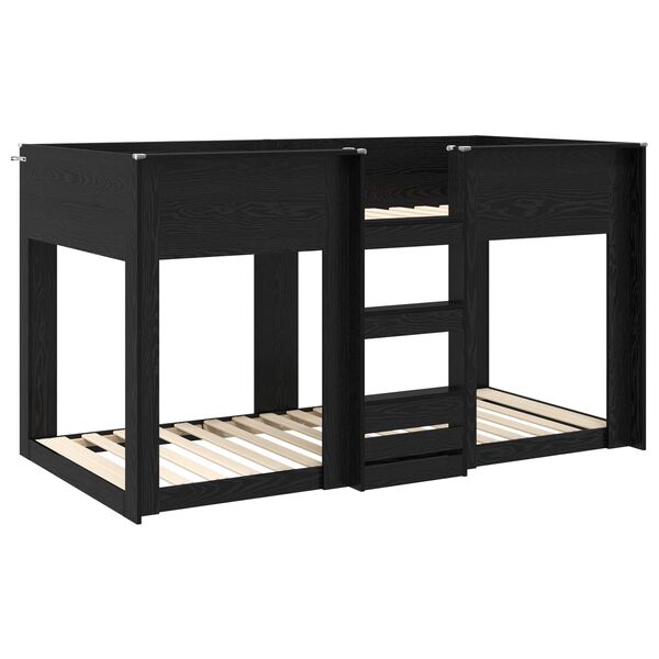 vidaXL R&uacute;mg&oacute;&eth;ur kojur fyrir b&ouml;rn Svartur Eik 90 x 190 cm