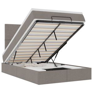 vidaXL Ottoman R&uacute;m me&eth; D&yacute;nu & LED Taupe 120x190cm Efni