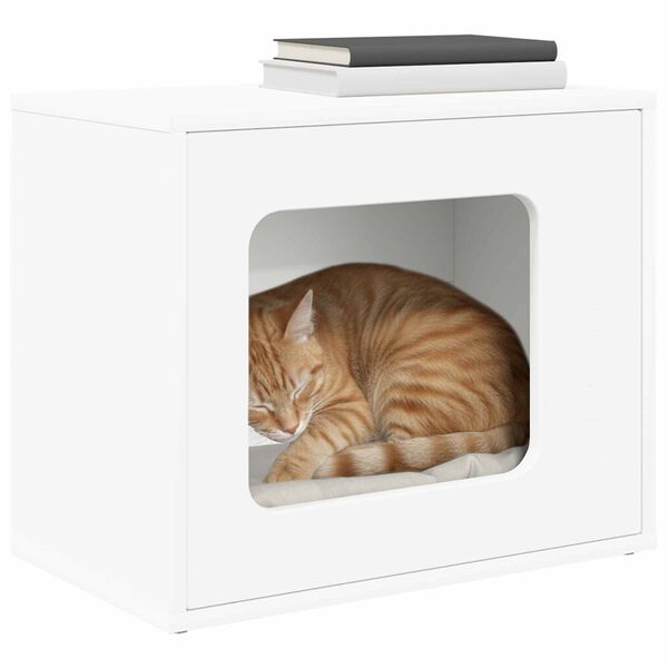 vidaXL Katta h&uacute;s Hv&iacute;tt 51 x 30 x 42 cm Samsettur vi&eth;ur