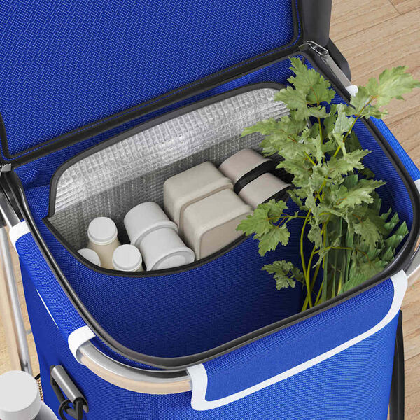 vidaXL Verslunarvagn Blár 36.5 x 46.5 x 100.5 cm Oxford efni