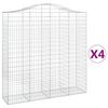 vidaXL Bogadreginn Grj&oacute;tkassi 4 stk. 200x50x200/220 cm Sinkh&uacute;&eth;a&eth; J&aacute;rn