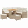 vidaXL Gar&eth;s&oacute;fa sett me&eth; p&uacute;&eth;i me&eth; geymslu 8 pcs Beige og krem