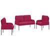 vidaXL S&oacute;fasett me&eth; p&uacute;&eth;i 3 pcs V&iacute;nrau&eth;ur 115 x 56 x 80 cm Krossvi&eth;ur