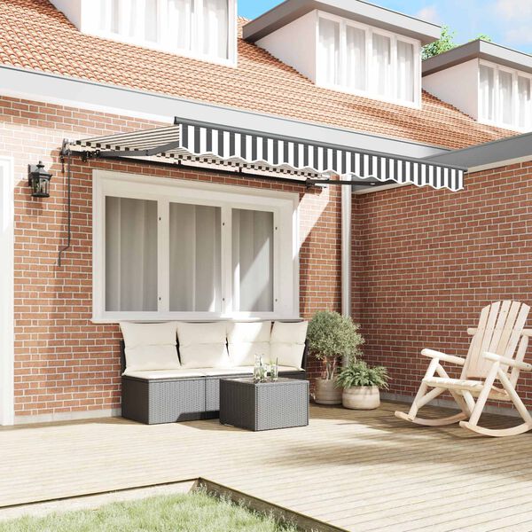 vidaXL H&aelig;gt a&eth; draga saman skyggni Antras&iacute;t 350 x 200 cm d&uacute;kur