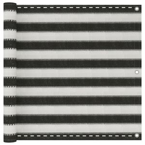 vidaXL Skilr&uacute;m &aacute; Svalir HDPE 90x400 cm Reykgr&aacute;tt og Hv&iacute;tt