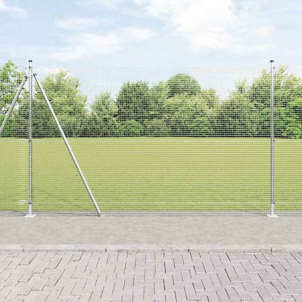 vidaXL Gir&eth;ingarp&oacute;stur Silfur 10 x 1,5 m (19 x 19 mm net) St&aacute;l