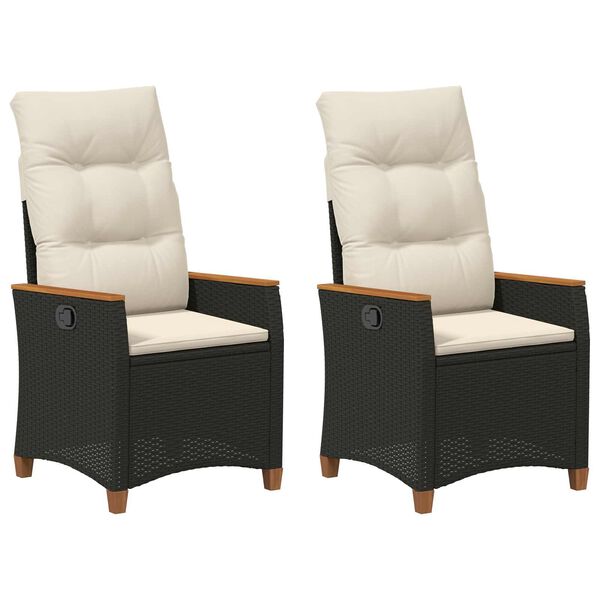 vidaXL Upphafandi Gar&eth;st&oacute;ll Svartur og krem 64 x 57,5 x 112 cm