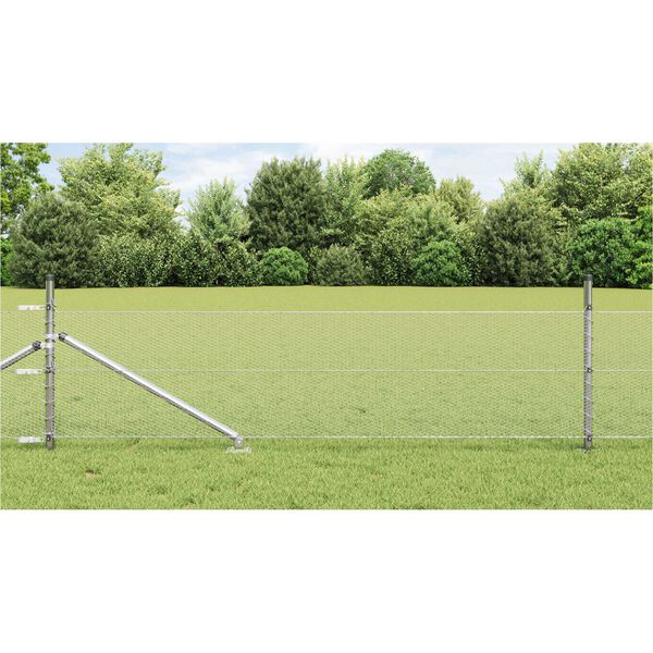 vidaXL Gir&eth;ingarp&oacute;stur Silfur 50 x 0,5 m (13 mm net) St&aacute;l