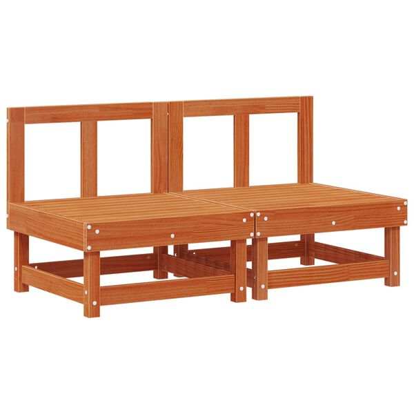 vidaXL Gar&eth;asofa Mi&eth;ja Mass&iacute;ft furuvi&eth; VaxBr&uacute;nn