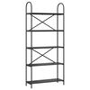vidaXL Hilla Svartur Eik 80 x 30 x 183 cm Samsettur vi&eth;ur
