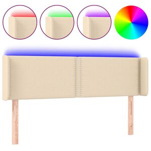 vidaXL LED h&ouml;fu&eth;gafl krem 147x16x78/88 cm Efni