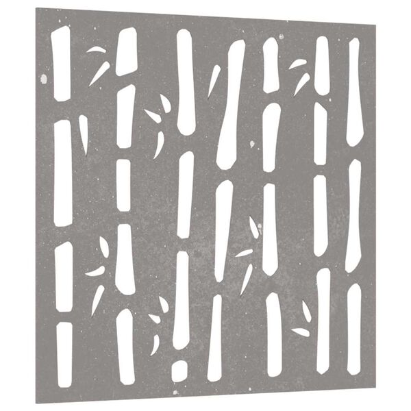 vidaXL Veggskreyting &iacute; Gar&eth;inn 55x55 cm Corten-st&aacute;l Bambush&ouml;nnun