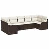 vidaXL Gar&eth;s&oacute;fa sett me&eth; geymslu 7 pcs Br&uacute;nt og hv&iacute;tt Poly rattan