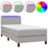 vidaXL H&oacute;lfa&eth; Springr&uacute;m me&eth; D&yacute;nu&LED Lj&oacute;sgr&aacute;tt 90x200cm Tauefni