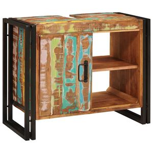 vidaXL Vaskask&aacute;pur Marglitur 71 x 33 x 58 cm Solid endurheimt tr&eacute;