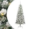 vidaXL Gervi hengdu j&oacute;latr&eacute; me&eth; 300 LED Gr&aelig;nn og hv&iacute;tur 180 cm