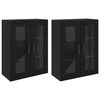 vidaXL Vegghengdar sk&aacute;par 2 pcs Sv&ouml;rt eik 69,5 x 34 x 90 cm