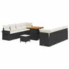 vidaXL Gar&eth;s&oacute;fa sett me&eth; geymslu 11 pcs Svartur Poly rattan