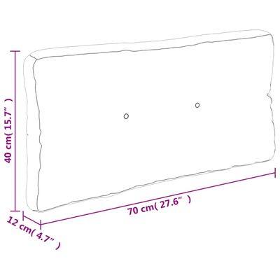 vidaXL Púði fyrir Pallettusófa Grár 70x40x12 cm Tauáklæði