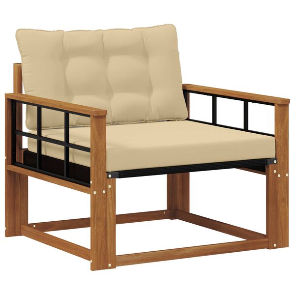 vidaXL &Uacute;ti s&oacute;fasett Fast Acacia tr&eacute; og Textilene N&aacute;tt&uacute;rulegur