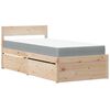 vidaXL R&uacute;mgrind me&eth; Sk&uacute;ffum og D&yacute;nu 90x190 cm Gegnheil Fura