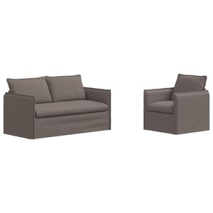 vidaXL S&oacute;fasett 2 pcs M&oacute;gr&aacute;r 196 x 82 x 85 cm d&uacute;kur