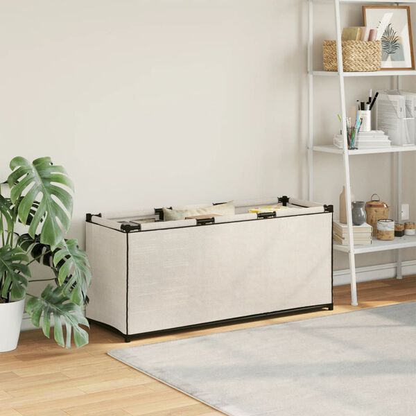 vidaXL Geymslubox Krem 105x34,5x45 cm Efni